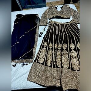 Lehenga Black and gold dress ! Brand New !